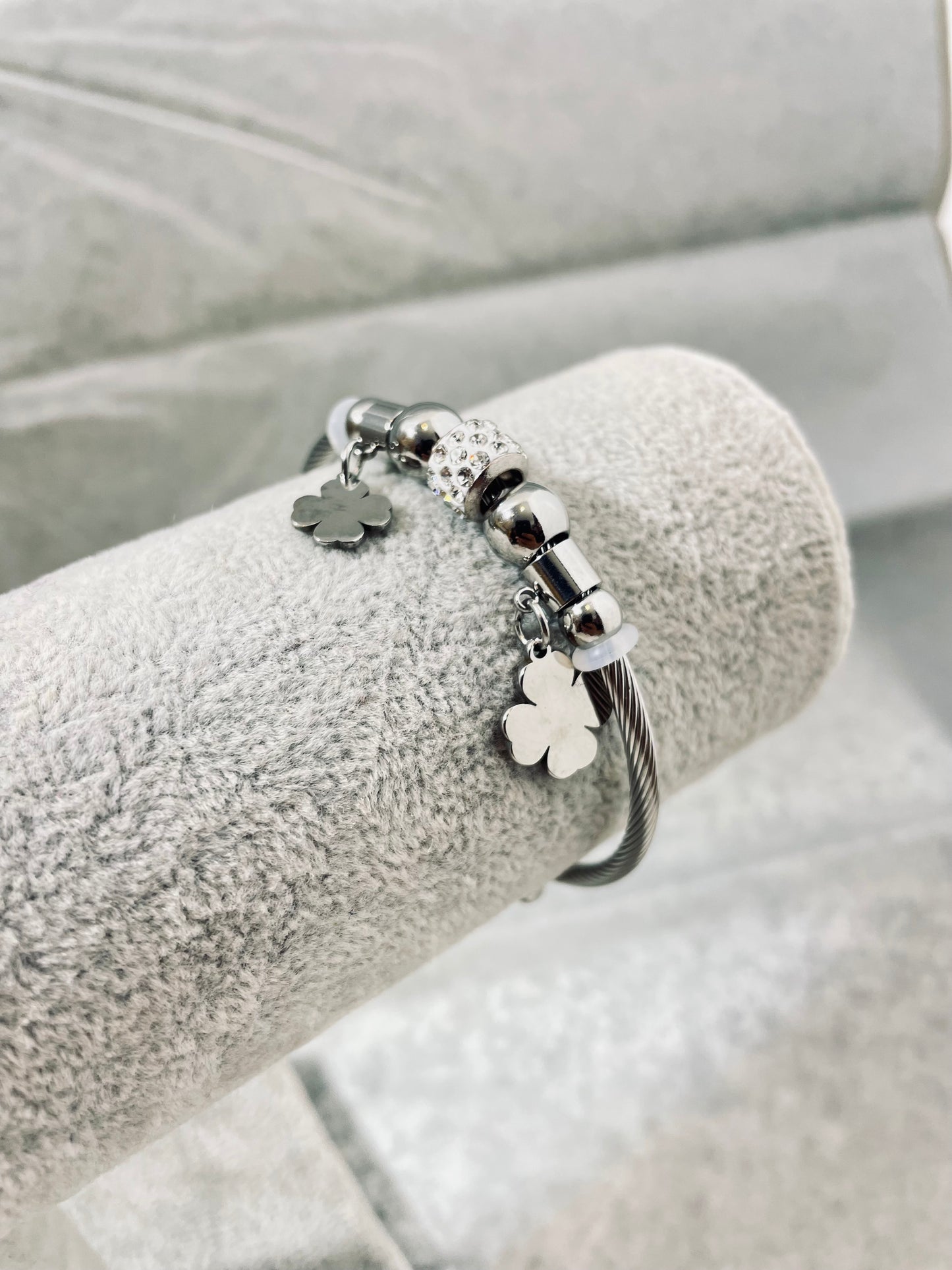 Bracelet Trèfle Porte-Bonheur - Acier