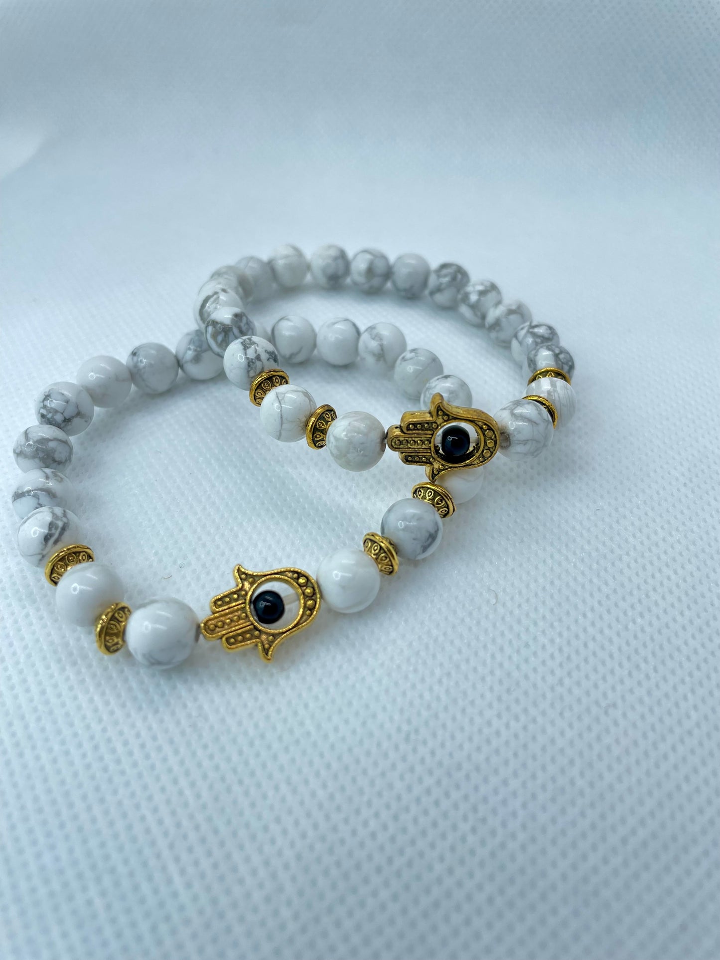 Bracelet Hamsa - Pierre Howlite