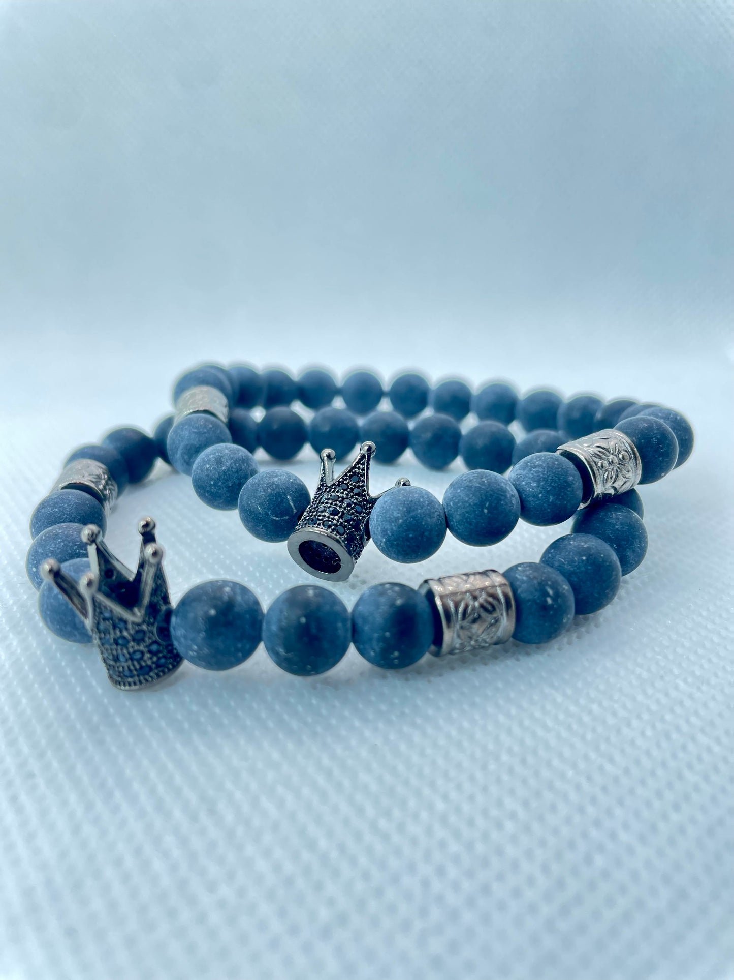 Bracelet Couronne de Cristal - Agate Noire