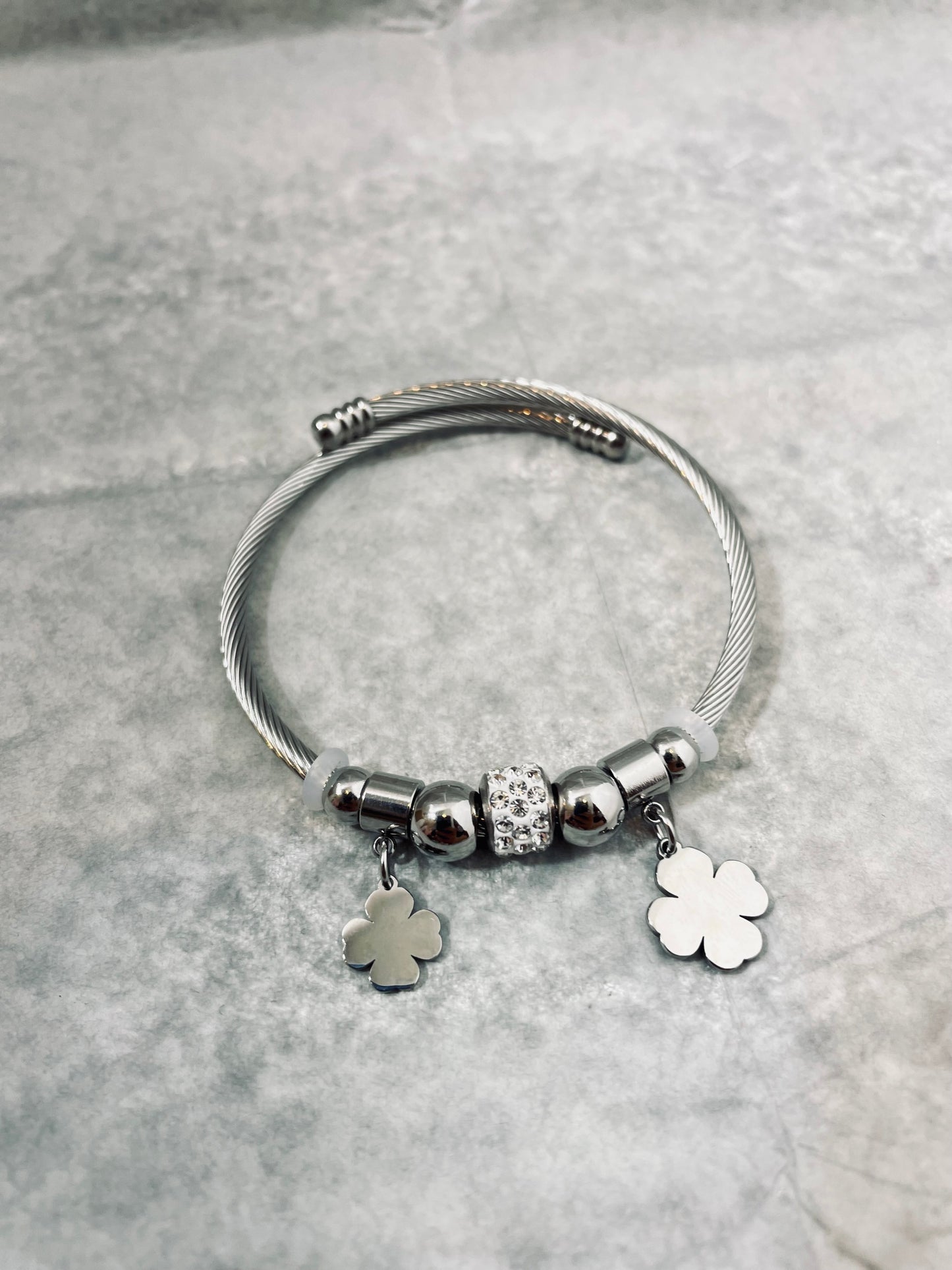 Bracelet Trèfle Porte-Bonheur - Acier